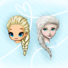 Edited Fantagian Elsa and hand-drawn Elsa!